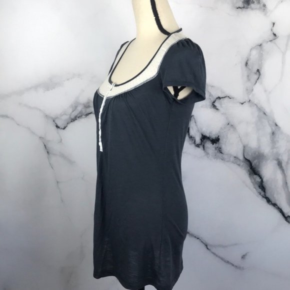 ๐ LUX pajama shirt dress eyelet detail size Large - Picture 8 of 8